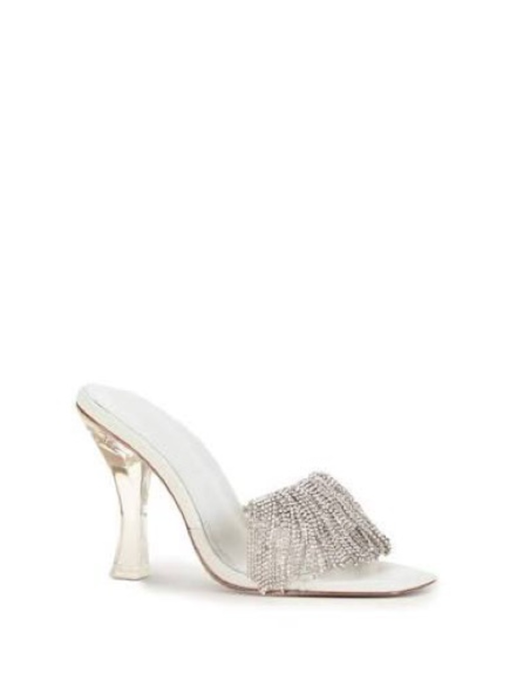 Cult Gaia Lana Rhinestone Fringe Slide Heels Size 37.5 US Size 7 - Picture 3 of 11